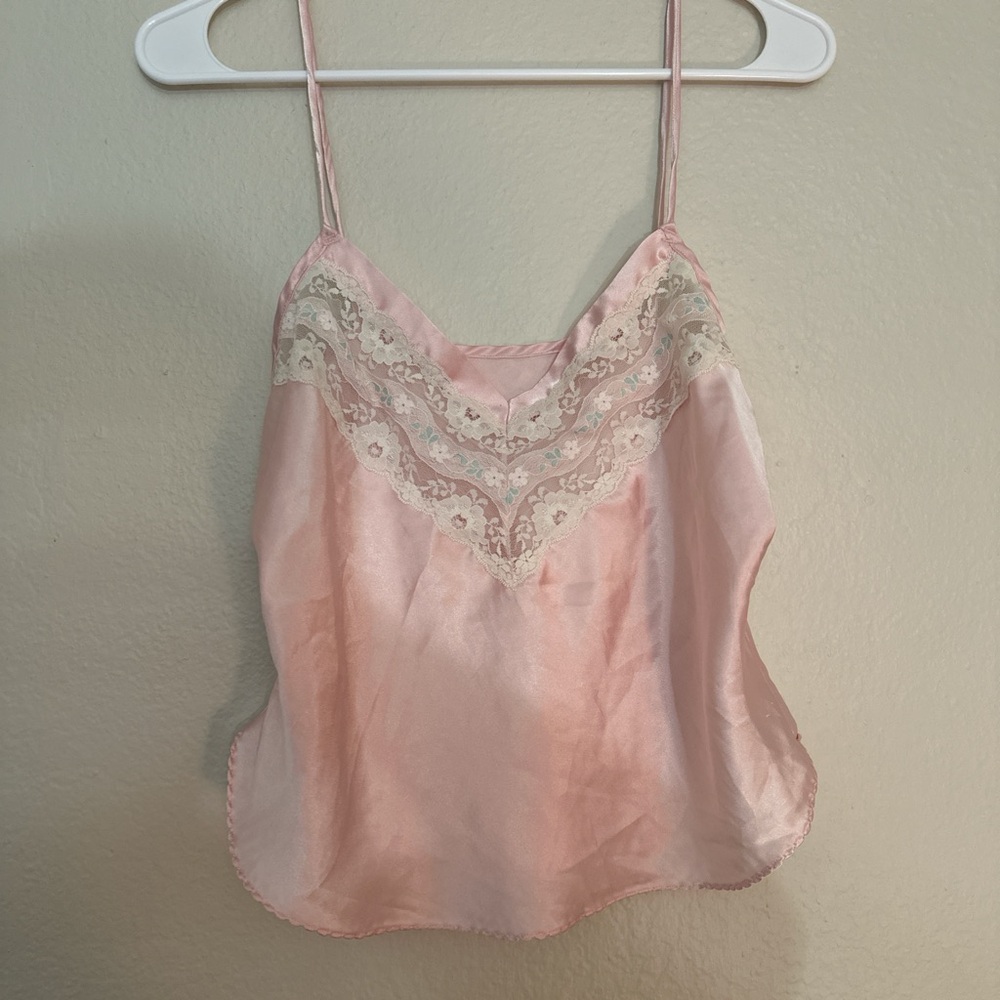 ˙⋆ ⟡ coquette baby pink satin lacy lingerie top ⟡ ⋆ ˙